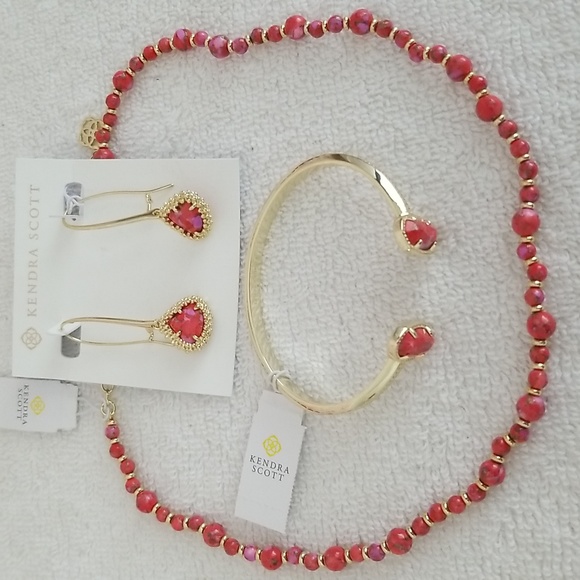 New Kendra Scott Framed Kendall Stone Drop Earrings - Picture 2 of 7